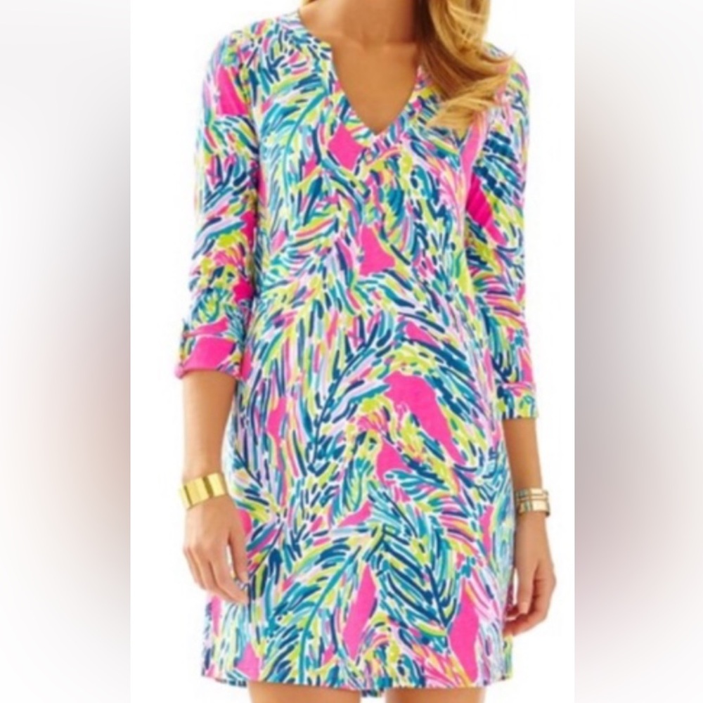Lilly Pulitzer Vibrant Multicolor Long Sleeve Dress